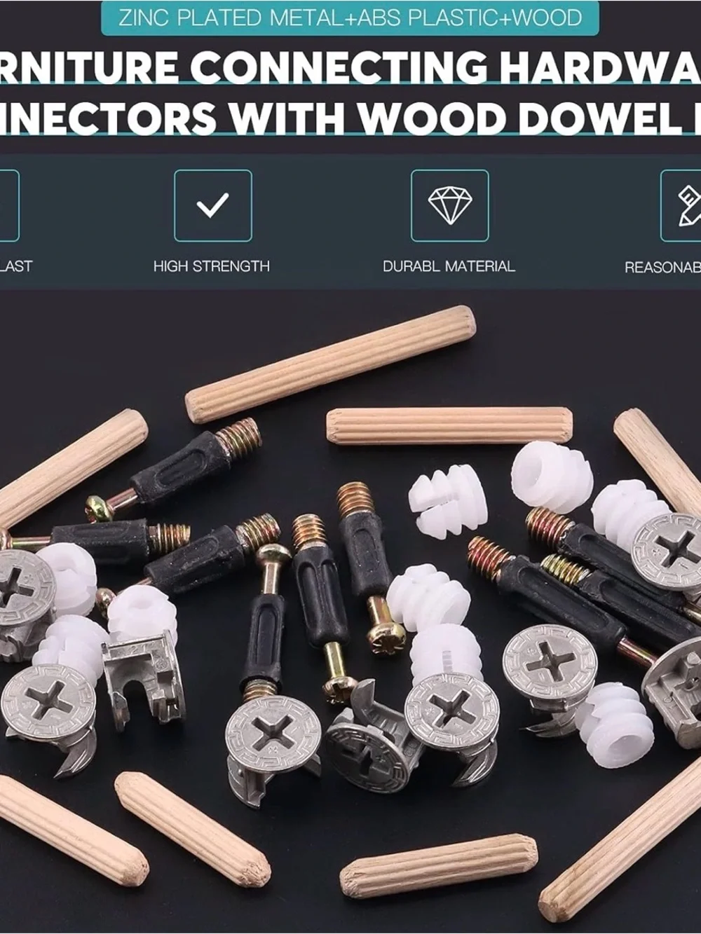 120Pcs Furniture Connecting Hardware Connectors Assortment Kit